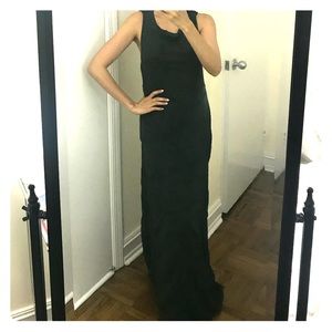 Zara Olive Green Lace Maxi Dress Size XS